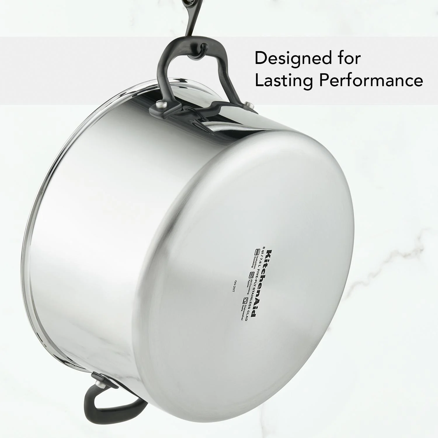Meyer KitchenAid 5-Ply Clad Stainless Steel Stockpot with Lid, 8-Quart, Polished Stainless Steel - Image 4