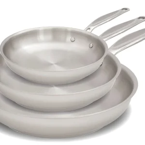 3pc Meyer Confederation Stainless Steel Fry Pan Set - Made in Canada