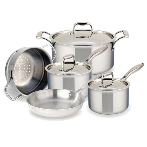 Meyer SuperSteel Tri-Ply Clad Stainless Steel 8-Piece, Made in Canada
