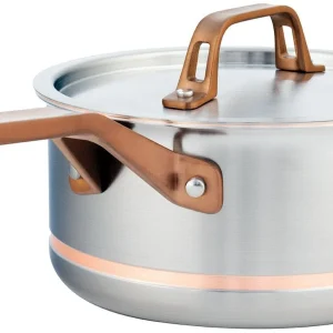 3.1L Meyer CopperClad 5-Ply Copper Core Stainless Steel Saucepan with lid, Made in Canada