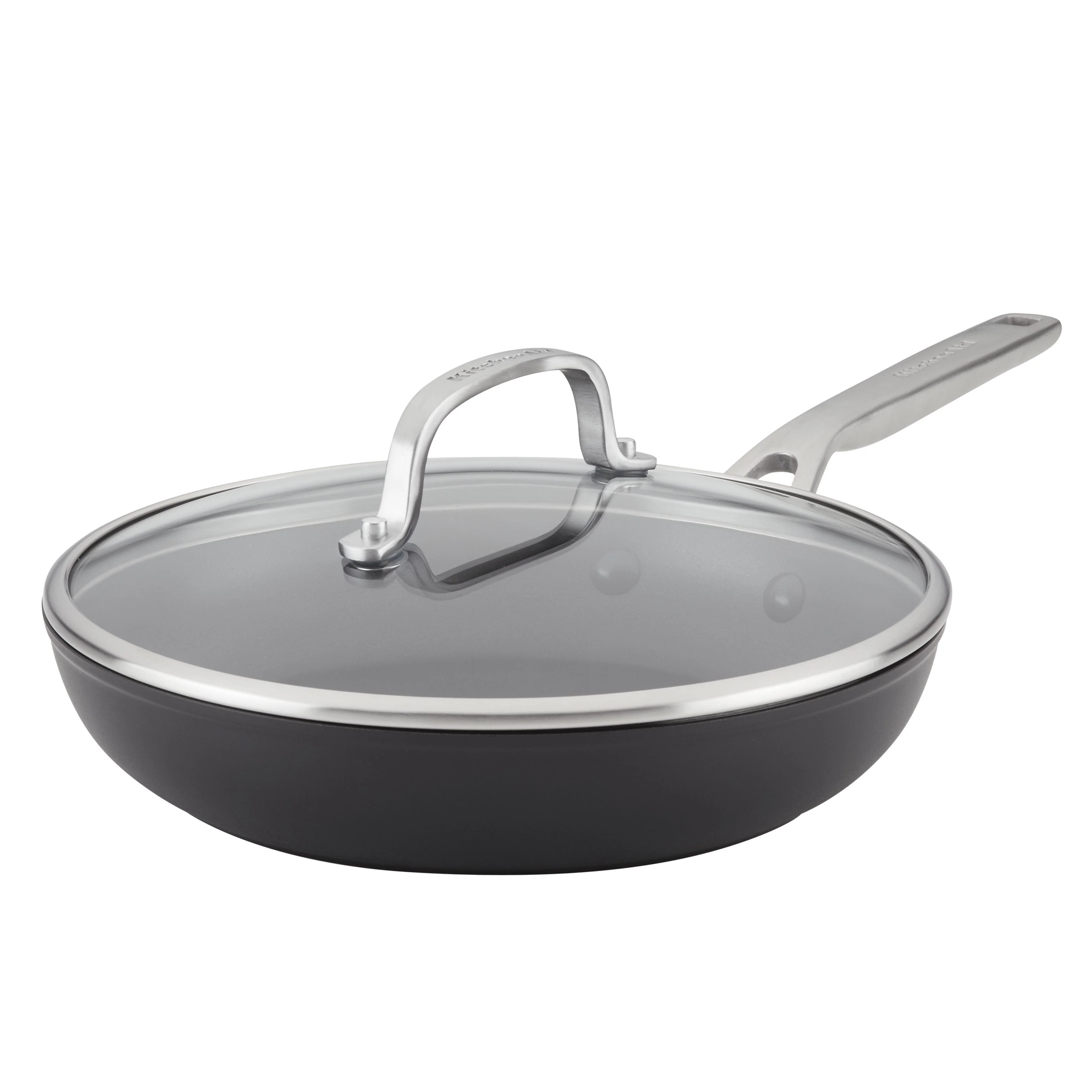 Meyer KitchenAid Hard Anodized Induction Frying Pan with Lid, 10-Inch, Matte Black