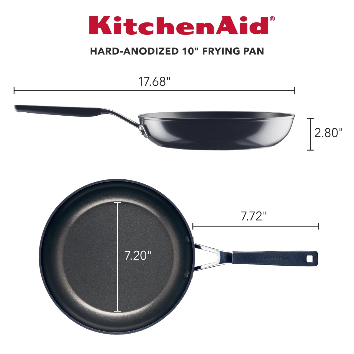 Meyer KitchenAid Hard Anodized Nonstick Frying Pan, 10-Inch, Onyx Black - Image 2