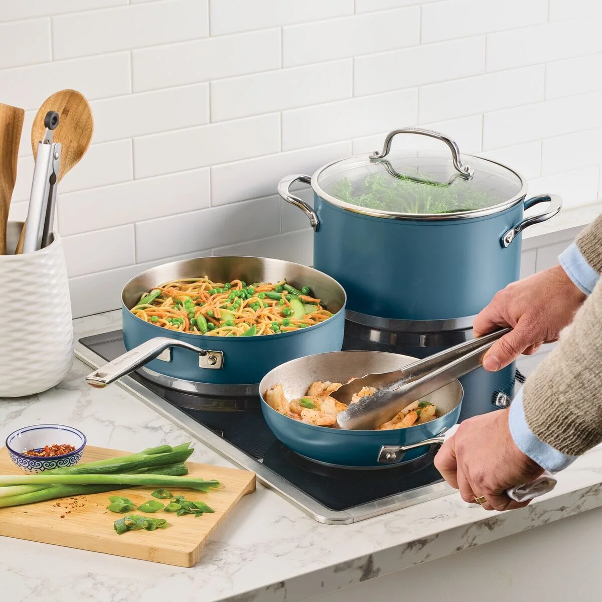 Meyer KitchenAid Stainless Steel 3-Ply Base 9-Piece Cookware Set - Image 5