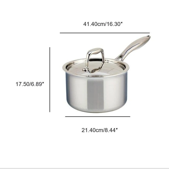 Meyer SuperSteel Tri-Ply Clad Stainless Steel 3L Saucepan with cover, Made in Canada - Image 5