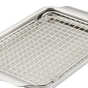 Meyer Hestan Provisions OvenBond Tri-ply Stainless Steel Quarter Sheet Pan with Rack, 9-Inch x 12.5-Inch, Stainless Steel