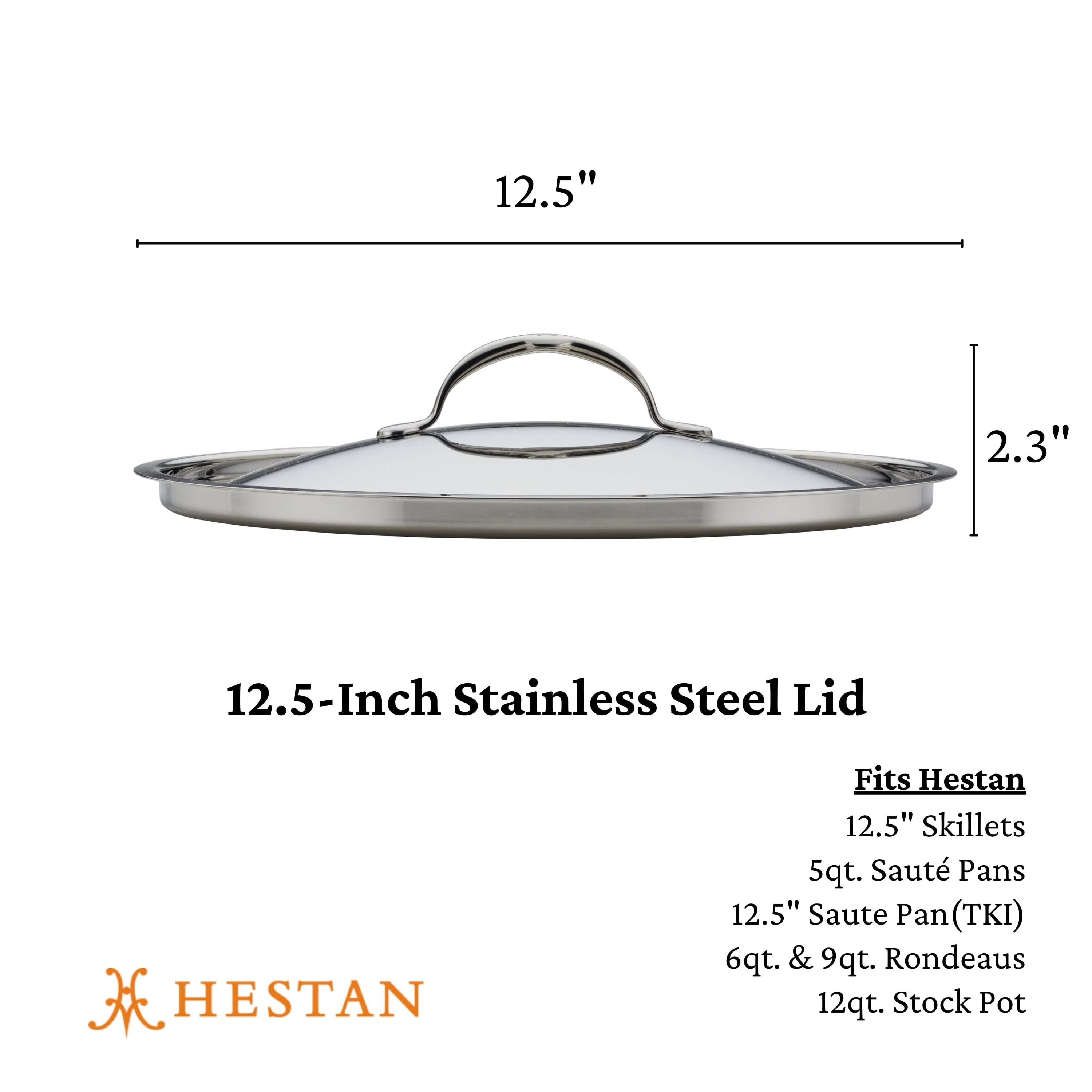 Meyer Hestan Provisions Stainless Steel 12.5" Lid - Image 3