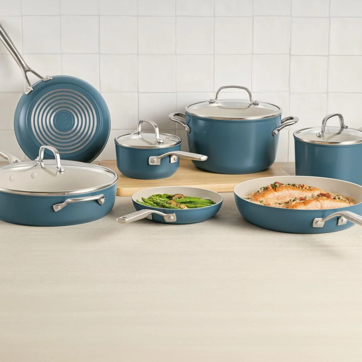 Meyer KitchenAid 11pc Hard Anodized Ceramic Induction Cookware Set - Image 2