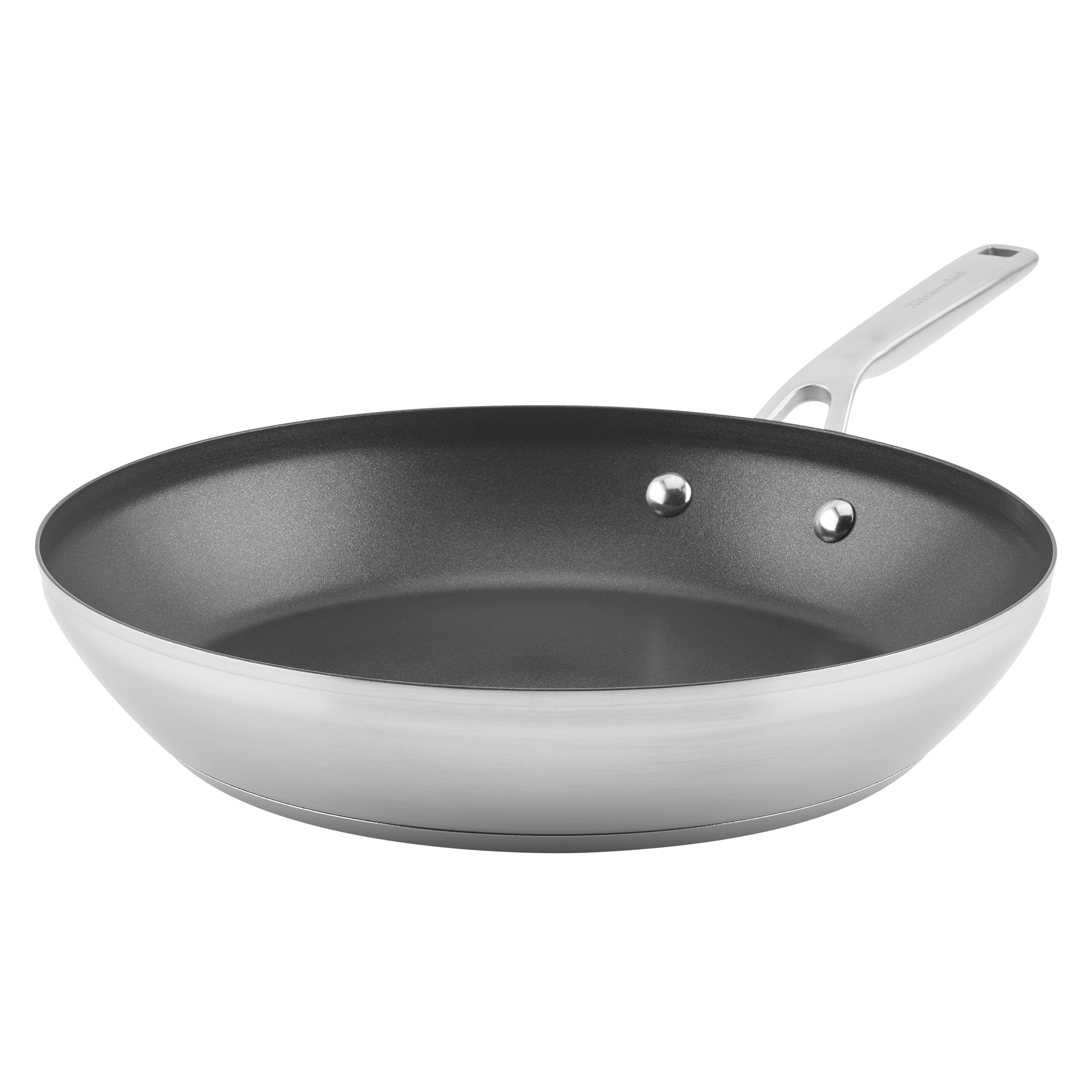 Meyer KitchenAid 3-Ply Base Stainless Steel Nonstick Frying Pan, 12-Inch, Brushed Stainless Steel