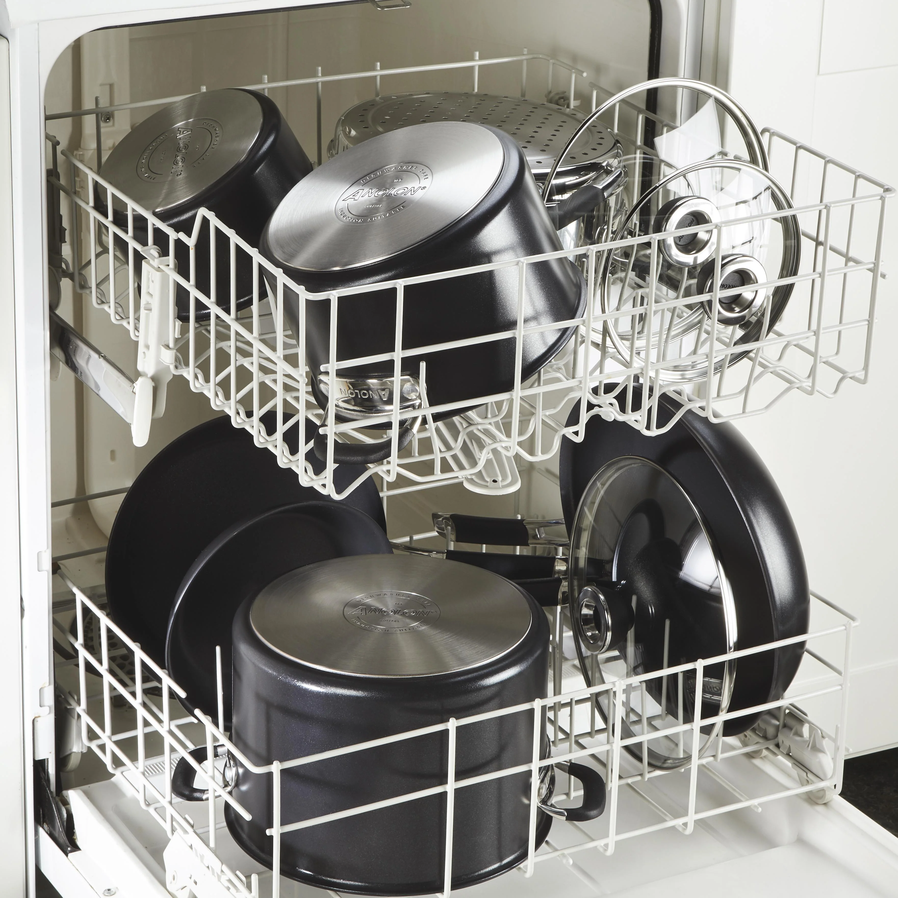 Meyer 10pc Anolon SmartStack Hard Anodized Nesting Cookware Set - Image 5