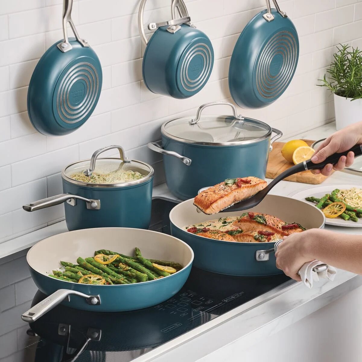 Meyer KitchenAid 11pc Hard Anodized Ceramic Induction Cookware Set - Image 3