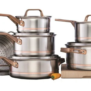 12pc Meyer CopperClad 5-Ply Copper Core Stainless Steel Cookware Set, Made in Canada