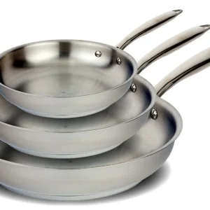3pc Meyer Accolade Stainless Steel Fry Pan Set - Made in Canada