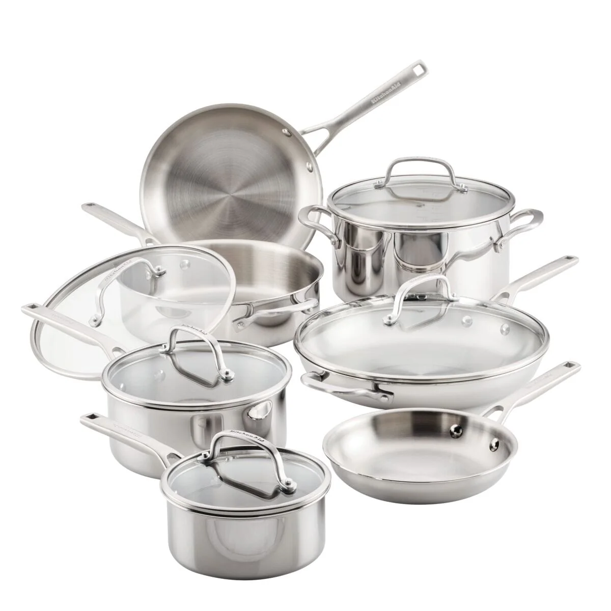 Meyer KitchenAid Tri-Ply Clad Stainless Steel 12-piece Cookware Set