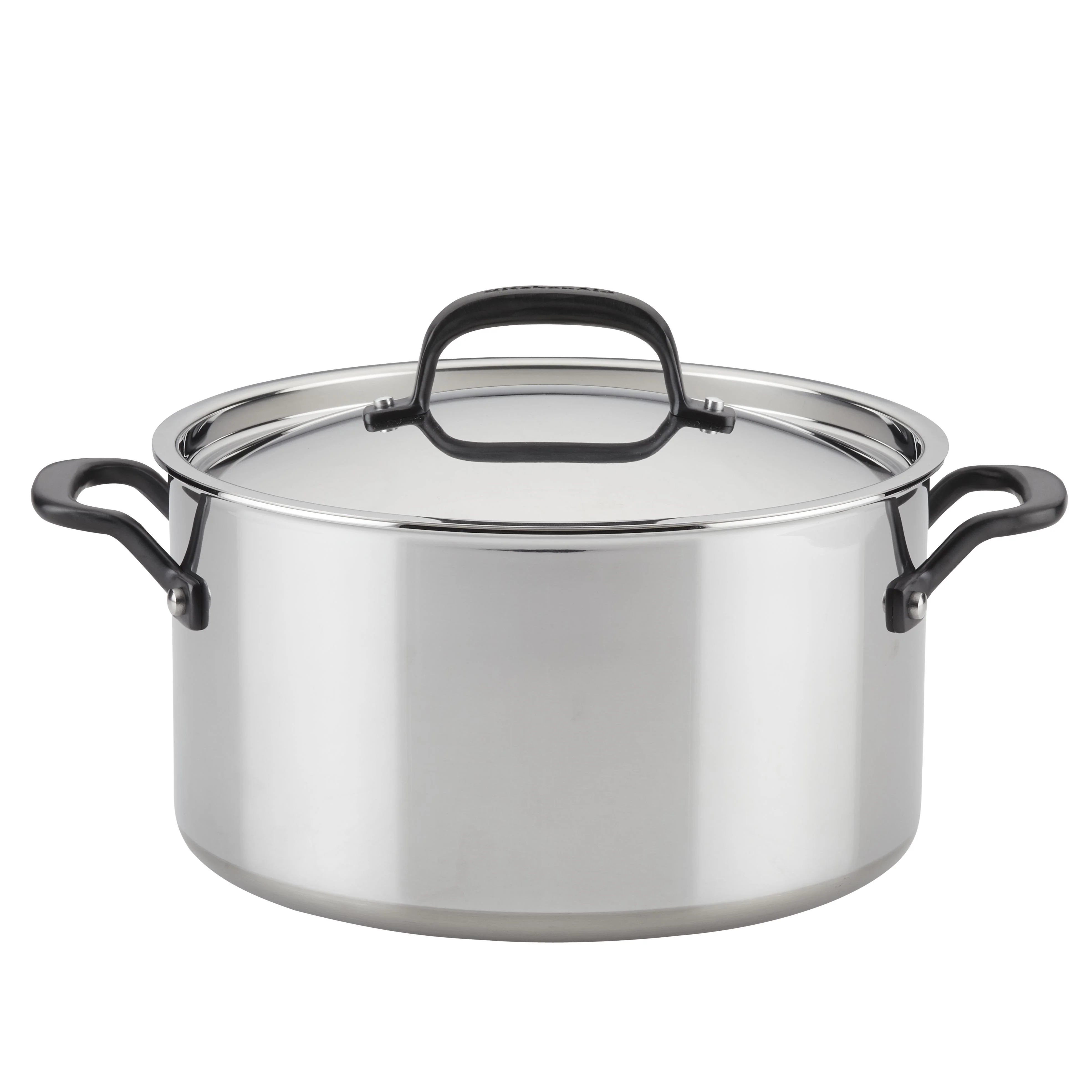 Meyer KitchenAid 5-Ply Clad Stainless Steel Stockpot with Lid, 8-Quart, Polished Stainless Steel