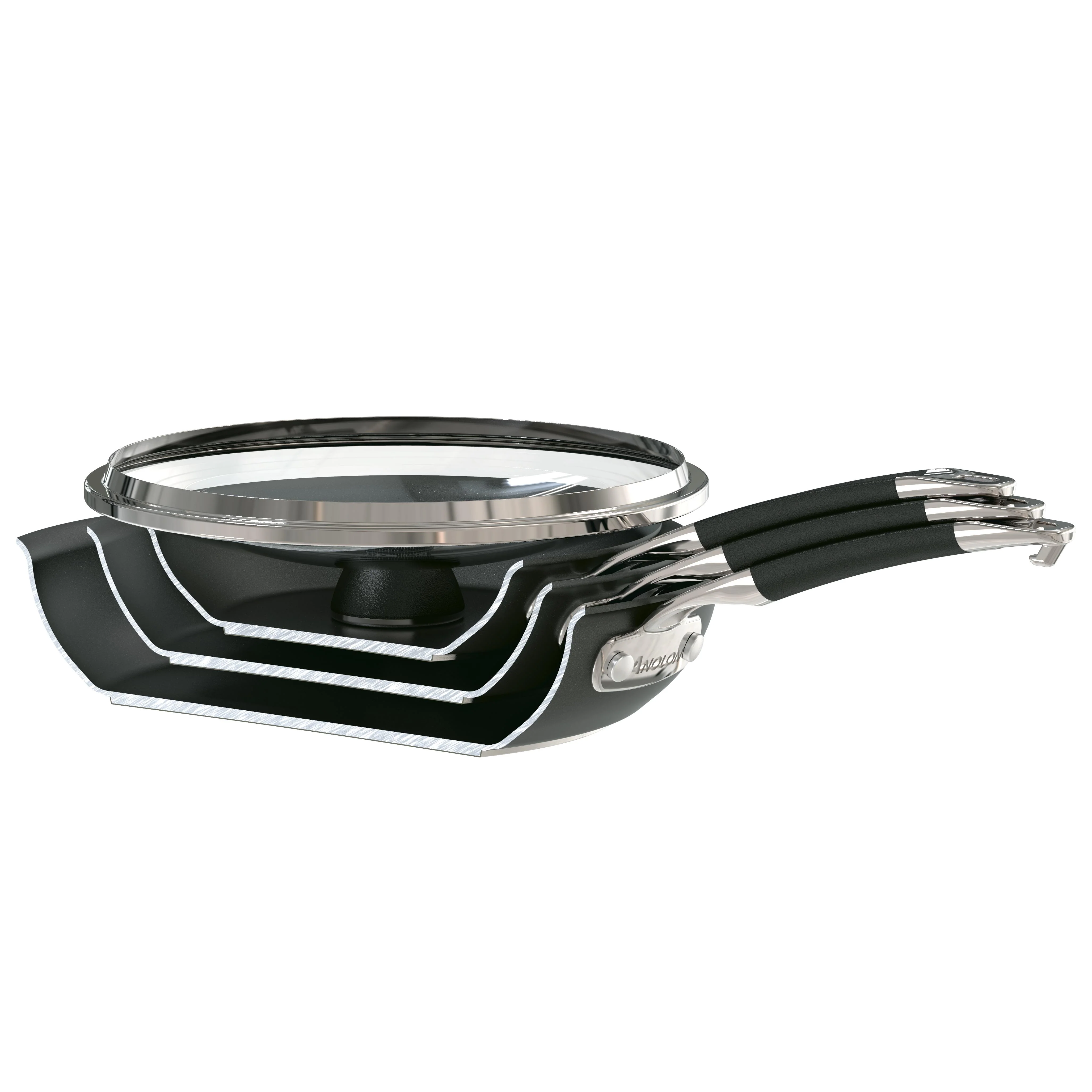 Meyer 10pc Anolon SmartStack Hard Anodized Nesting Cookware Set - Image 8