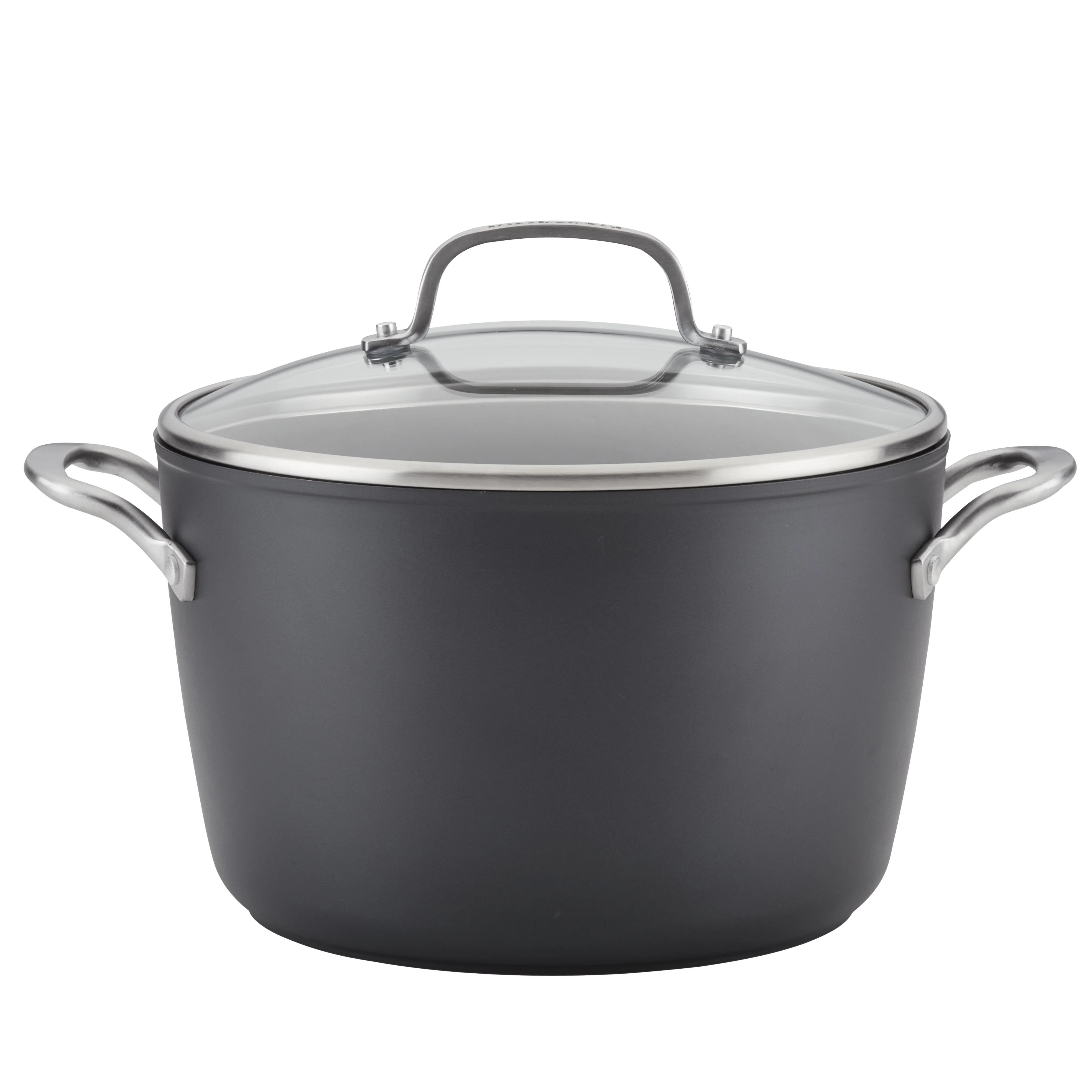 Meyer KitchenAid Hard-Anodized Induction Nonstick Stockpot with Lid, 8-Quart, Matte Black