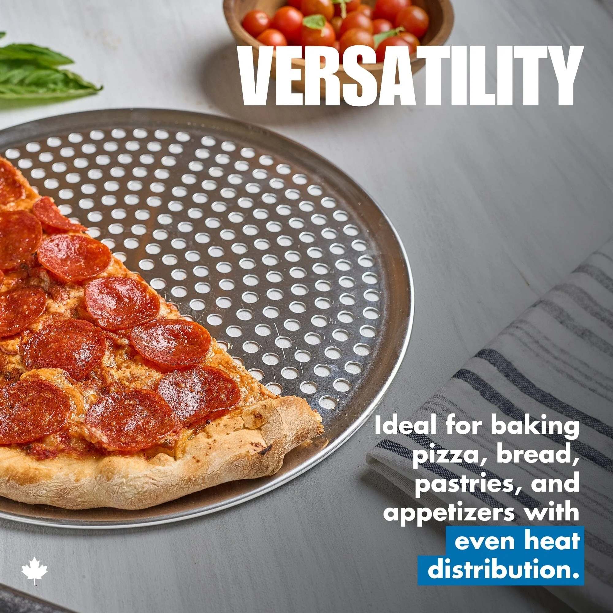 Meyer 14" Catering Collection Perforated Pizza Pan, Made in Canada - Image 3