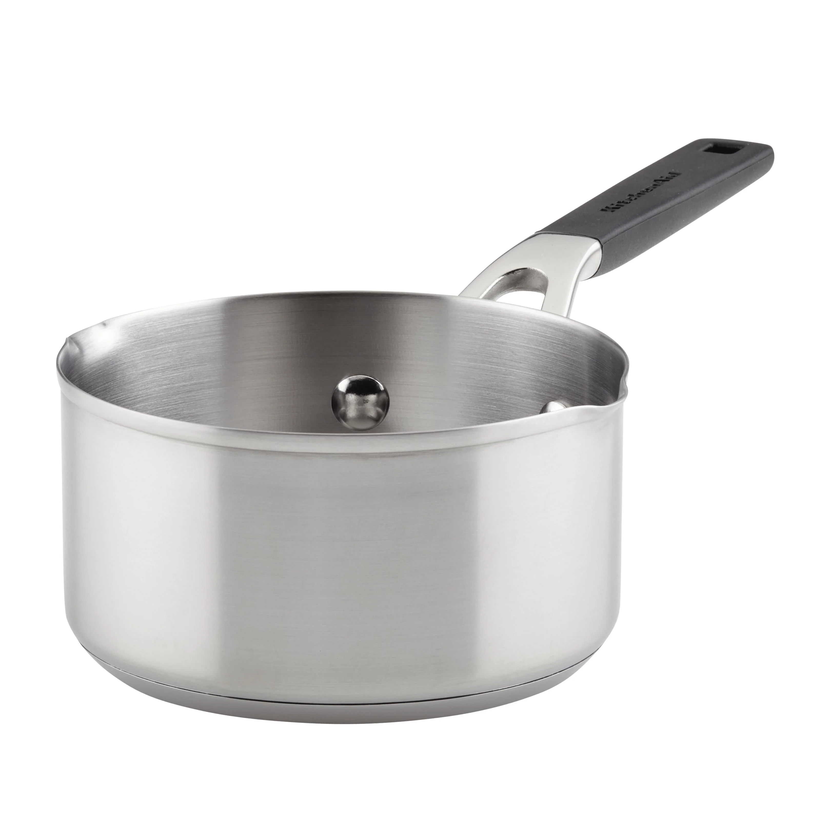 Meyer KitchenAid Stainless Steel Saucepan with Pour Spouts, 1-Quart, Brushed Stainless Steel