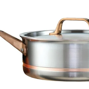 4L Meyer CopperClad 5-Ply Copper Core Stainless Steel Saute Pan with lid, Made in Canada