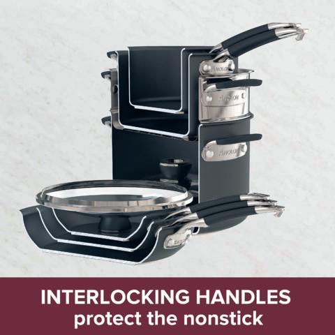 Meyer 10pc Anolon SmartStack Hard Anodized Nesting Cookware Set - Image 3