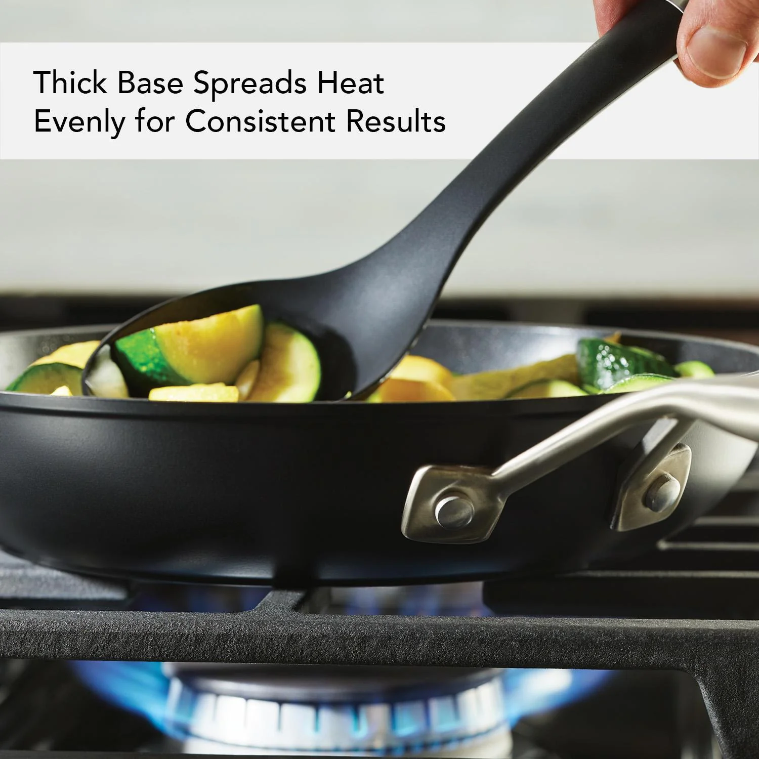 Meyer KitchenAid Hard Anodized Induction Frying Pan with Lid, 10-Inch, Matte Black - Image 3