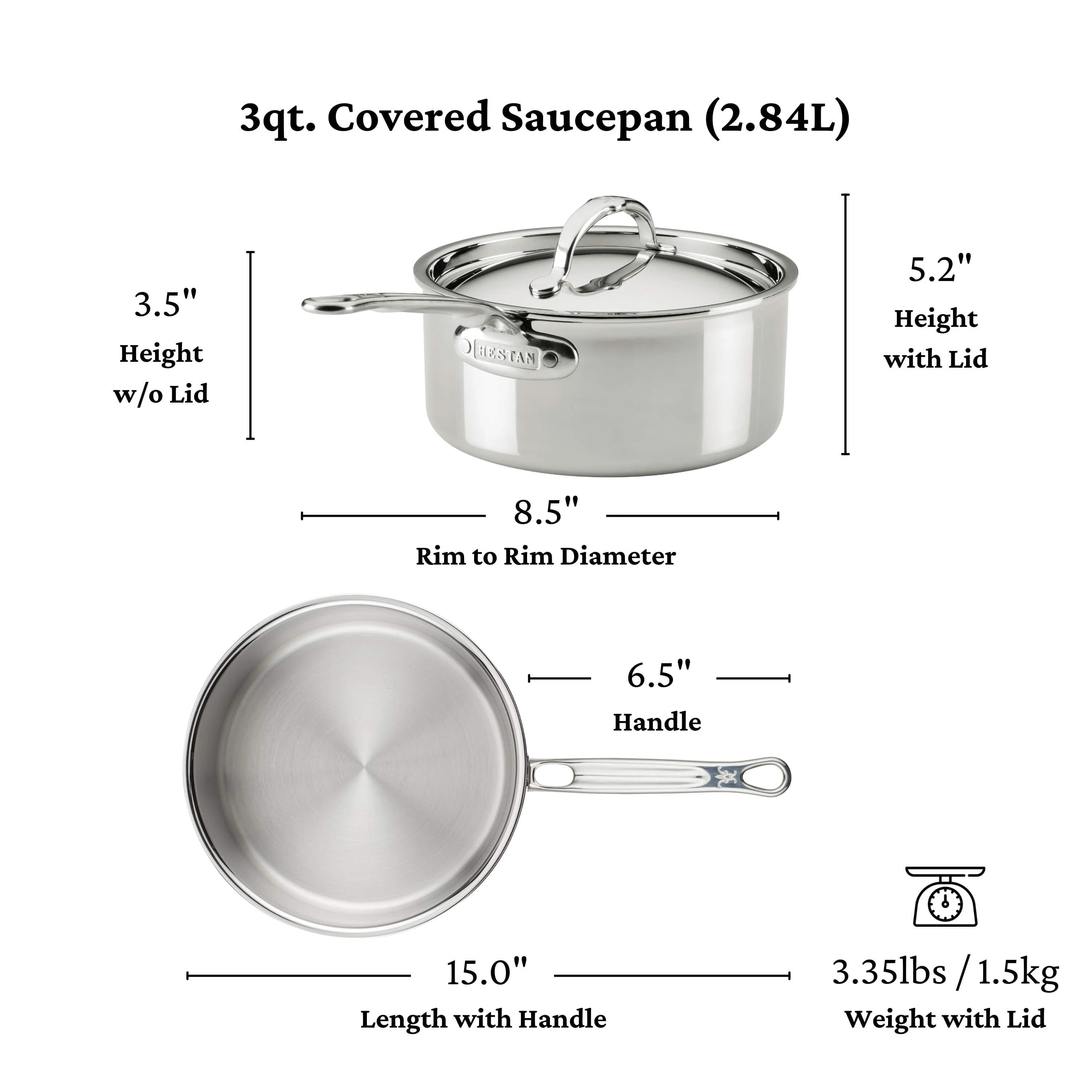 Meyer Hestan ProBond® Luxe 10-Piece Professional Clad Stainless Steel Cookware Set - Image 8