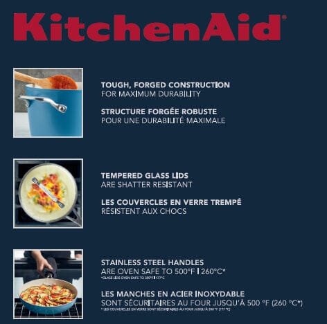 Meyer KitchenAid 10pc Hard Anodized Ceramic Cookware Set - Blue Velvet - Image 4